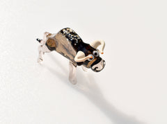 Handmade Glass Bull Figurine: Flame Worked Art Glass Animal