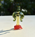 Handmade Glass Palm Tree Figurine: Whimsical Art Glass Sculpture