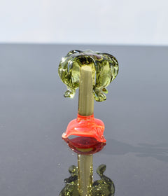 Handmade Glass Palm Tree Figurine: Whimsical Art Glass Sculpture