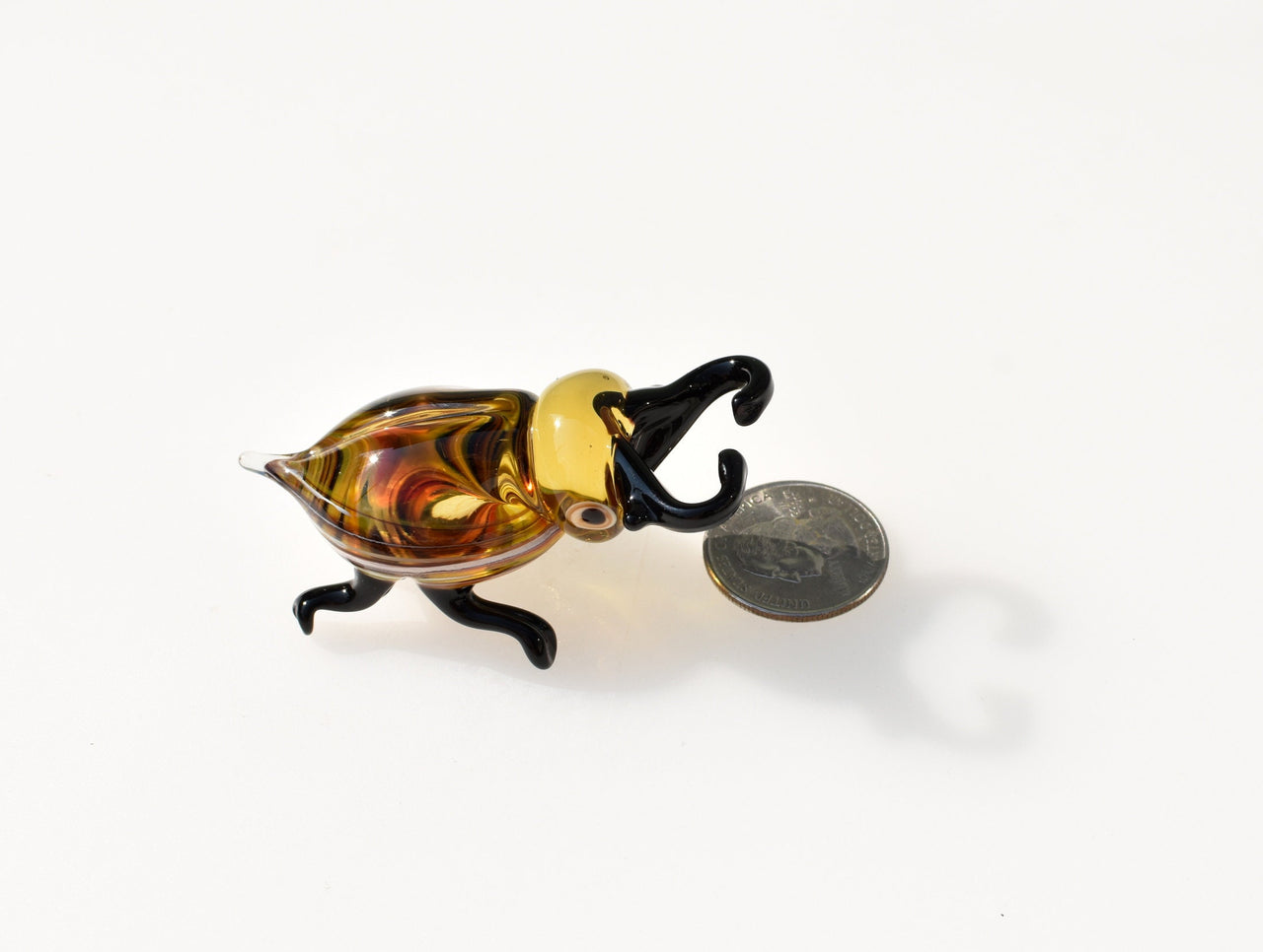 Hand Blown Glass Beetle Figurine - Glass Beetle Figurine - Unique Gift for Insect Lovers