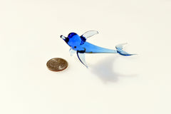 Glass Dolphin Figurine, Blue Coastal Decor, Beach House Decor, Murano Dolphin Gift, Blown Glass Animals, Tropical Decor, Ocean Art, Statue