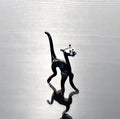 Handmade Glass Black Cat Figurine: Whimsical Art Glass Sculpture
