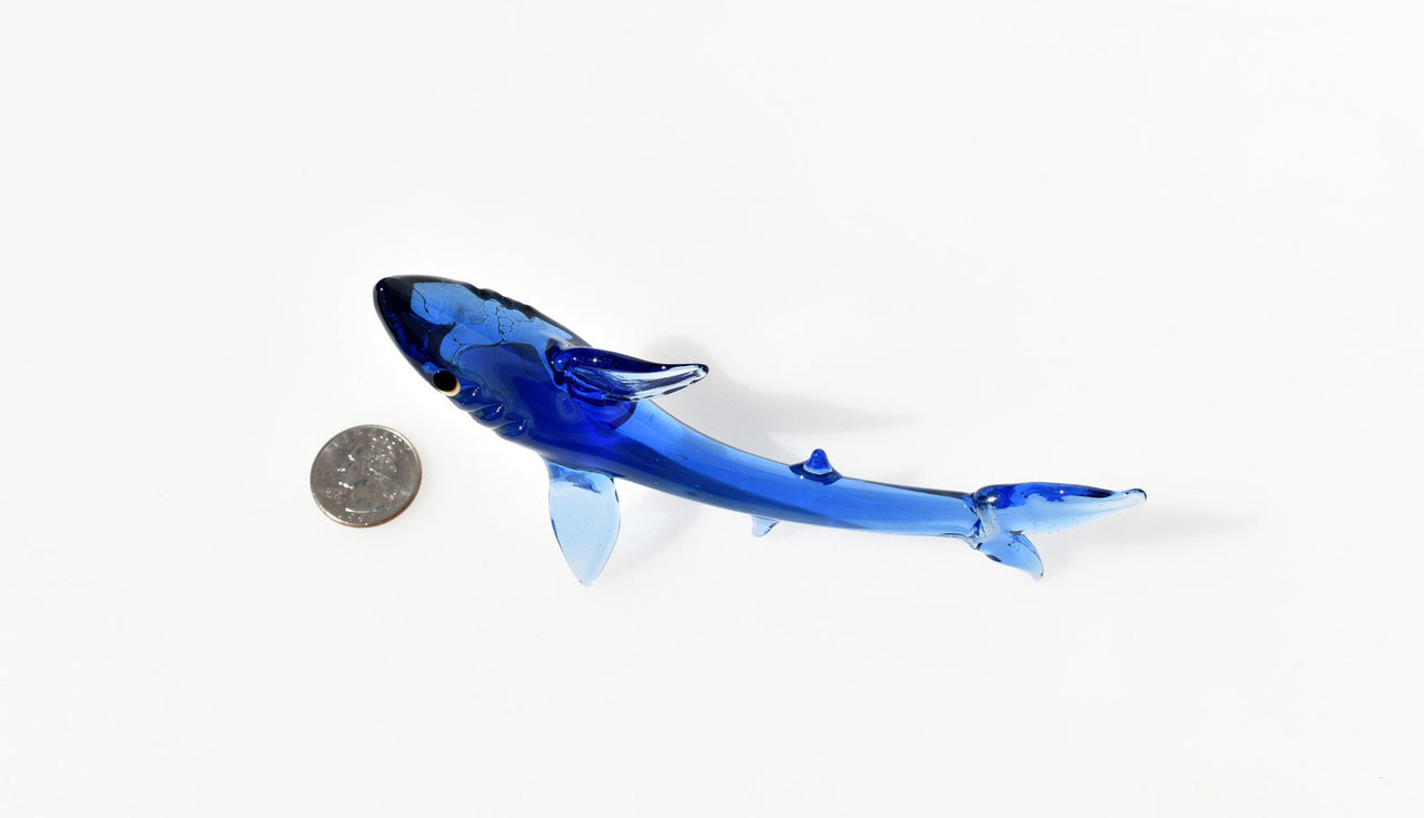 Glass statue of Shark. Detailed figurine with a lot of personality. Excellent addition to your glass menagerie collection.