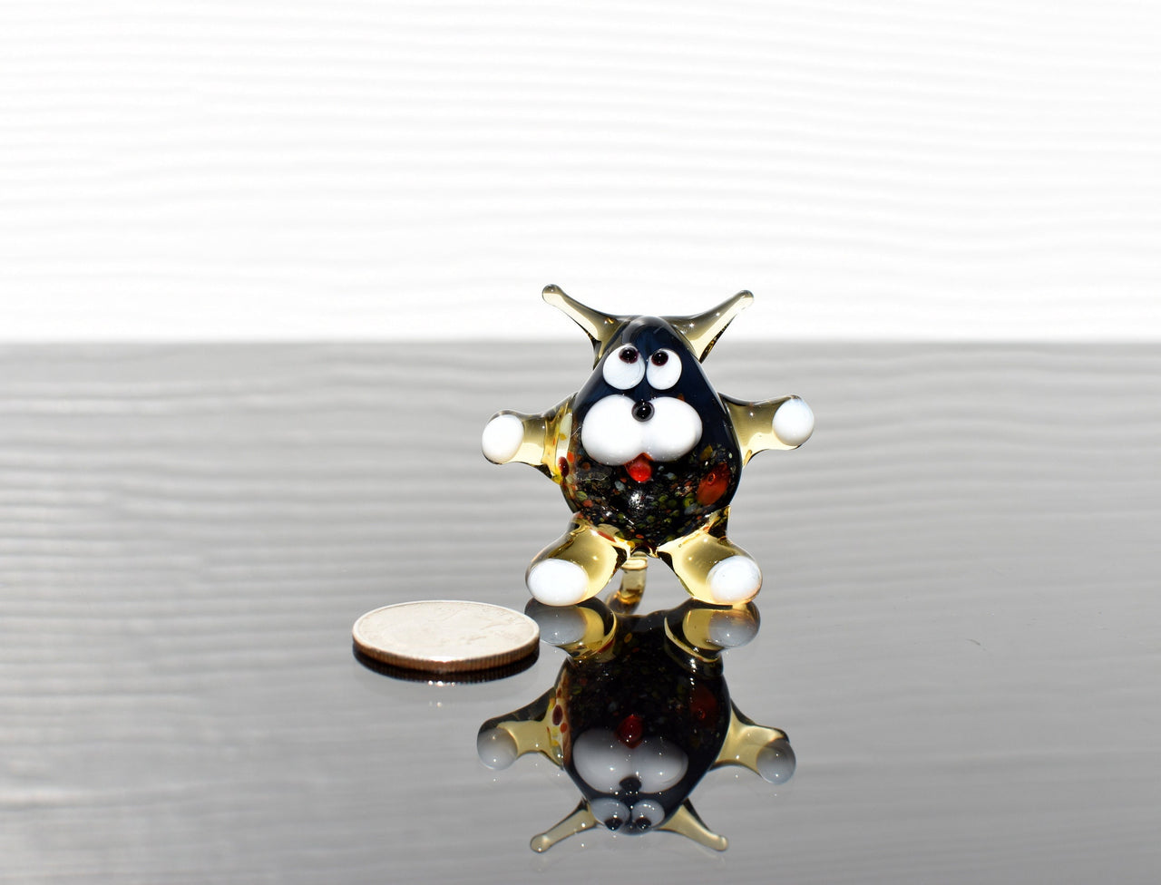 Handmade Glass Cat Figurine: Whimsical Art Glass Sculpture, 2 inch