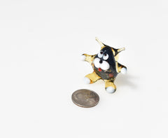 Handmade Glass Cat Figurine: Whimsical Art Glass Sculpture, 2 inch