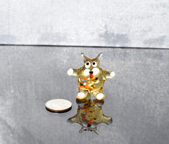 Tiny Glass Animals, Glass Cat Figurine, Mini Glass Animals, Cat Figure, Glass Cat, Cat Art, Glass Sculpture, Glass Animals, Cat Statue
