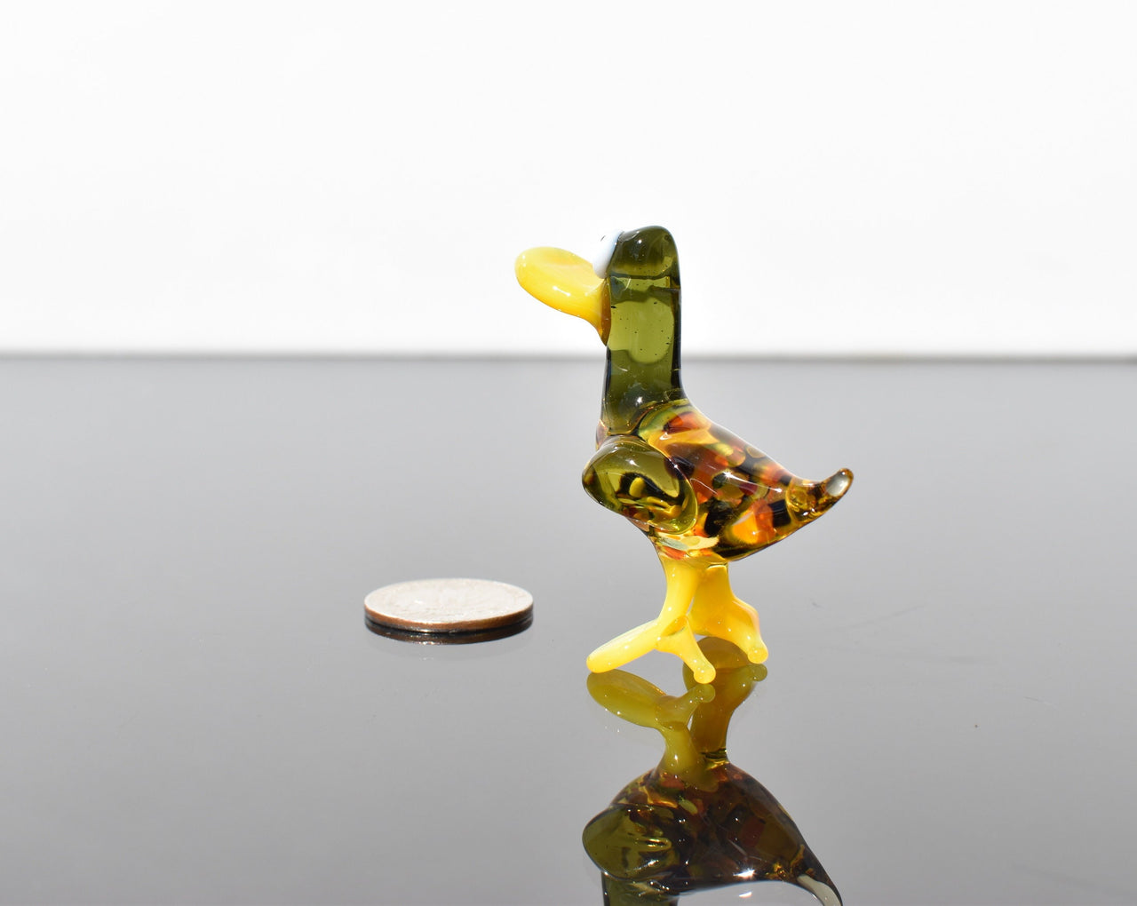 Cute Glass  Duck. Whimsical figurine with a lot of character and personality. Excellent addition to your glass menagerie collection.