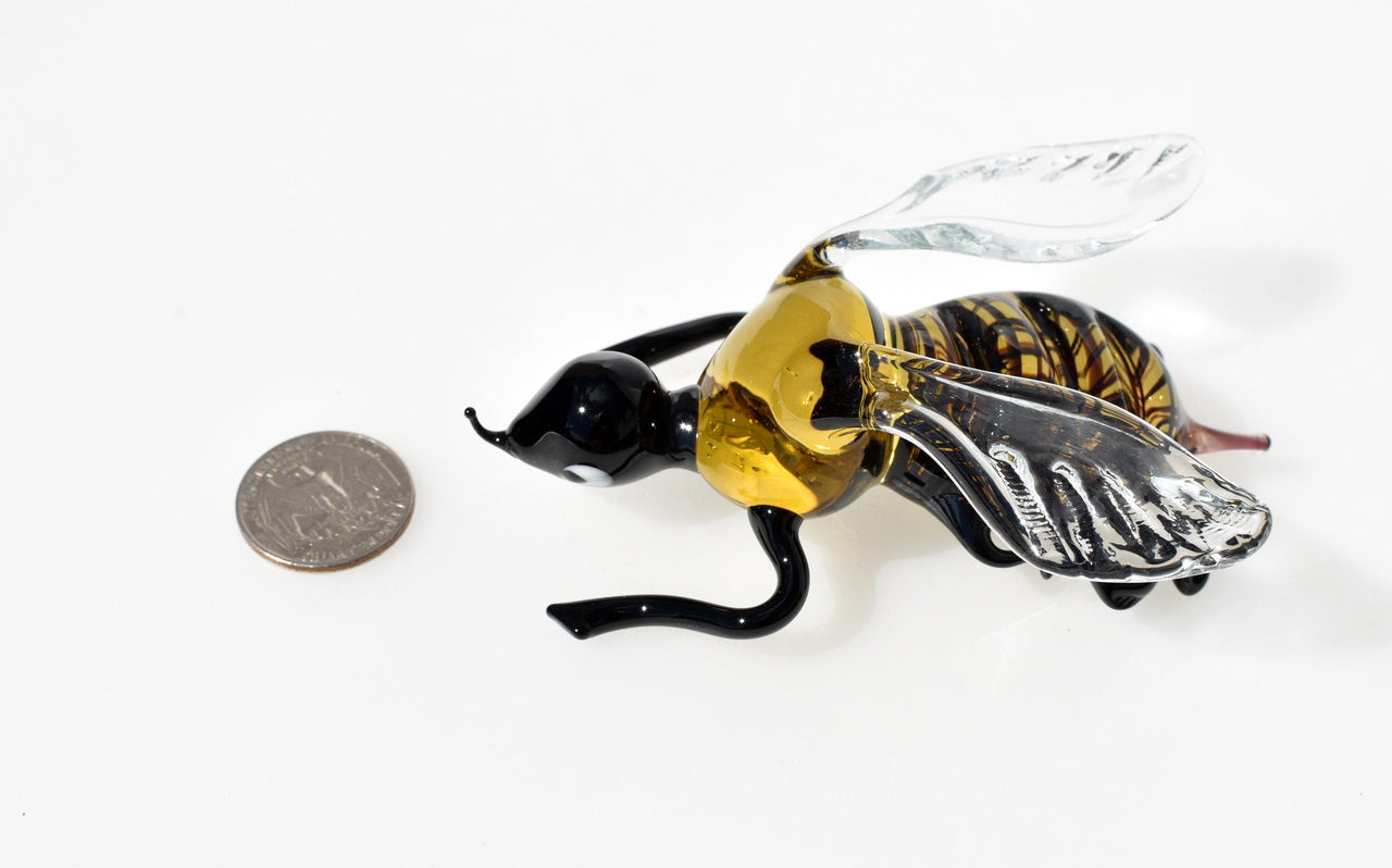 Handmade Glass Fly Figurine: Collectible Art Glass Statue