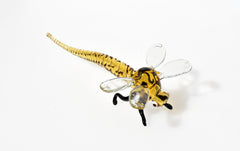Handmade Amber Glass Dragonfly Figurine: Collectible Art Glass, 6"