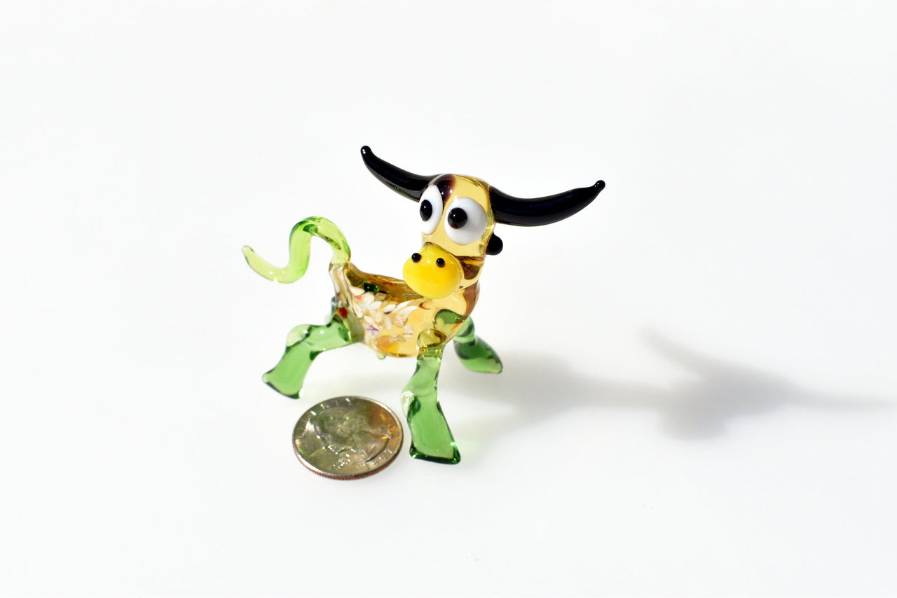 Hand Blown Glass Bull, Blown Glass Bull, Glass Bull Sculpture, Bull Statue, Bull Sculpture, Glass Paperweight, Glass Animals,