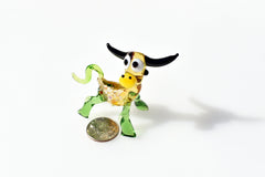 Hand Blown Glass Bull, Blown Glass Bull, Glass Bull Sculpture, Bull Statue, Bull Sculpture, Glass Paperweight, Glass Animals,