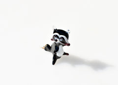 Handmade Glass Raccoon Figurine: Whimsical Art Sculpture
