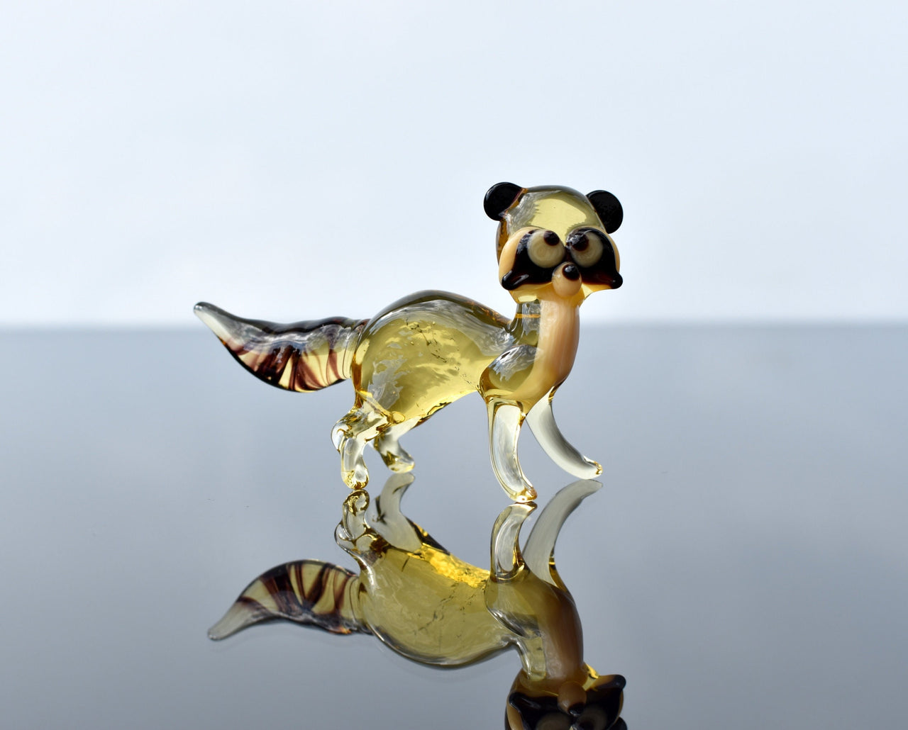 Racoon, Tiny Glass Animals, Trash Panda, Glass Figures, Mini Glass Animals, Racoon Lover, Racoon Gifts, Racoon Art, Blown Glass, Decor