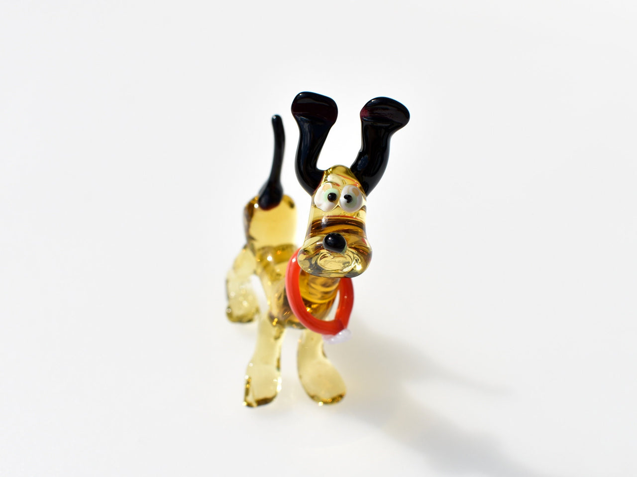 Handmade Glass Dog Figurine: Whimsical Art Sculpture, 4-inch