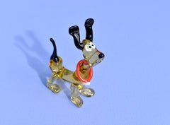 Handmade Glass Dog Figurine: Whimsical Art Sculpture, 4-inch