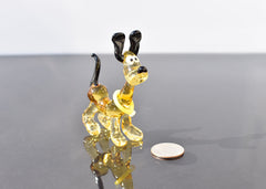 Handmade Glass Dog Figurine: Whimsical Art Sculpture, 4-inch