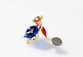 Cute blue-red Glass Turtle with ambarella . Whimsical figurine with character and personality. Excellent addition to your collection.