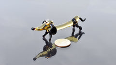 Handmade Glass Dachshund Figurine: Whimsical Collectible Statue