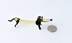 Handmade Glass Dachshund Figurine: Whimsical Collectible Statue