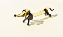 Handmade Glass Dachshund Figurine: Whimsical Collectible Statue