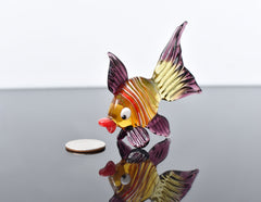 Handmade Glass Fish Figurine: Colorful Flame-Worked Sculpture