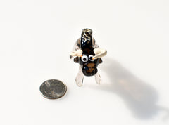 Handmade Glass Bull Figurine: Flame Worked Art Glass Animal