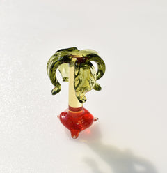 Handmade Glass Palm Tree Figurine: Whimsical Art Glass Sculpture