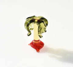 Handmade Glass Palm Tree Figurine: Whimsical Art Glass Sculpture