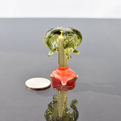 Handmade Glass Palm Tree Figurine: Whimsical Art Glass Sculpture