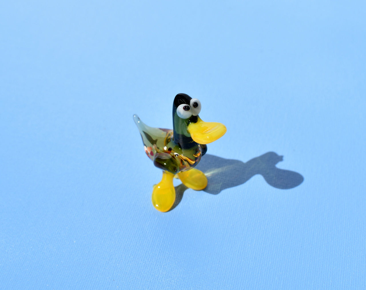 Mallard Duck Figurine, Glass Duck, Cruise Ducks, Mini Ducks, Lucky Duck Gift, Whimsical Glass Bird, Murano Duck, Gift for Bird Lovers