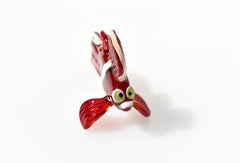Handmade Red Glass Clownfish Figurine: Collectible Art Glass, 3 Inch