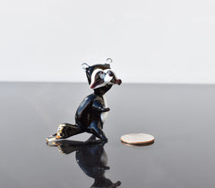 Handmade Glass Raccoon Figurine: Whimsical Art Sculpture