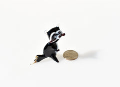Handmade Glass Raccoon Figurine: Whimsical Art Sculpture