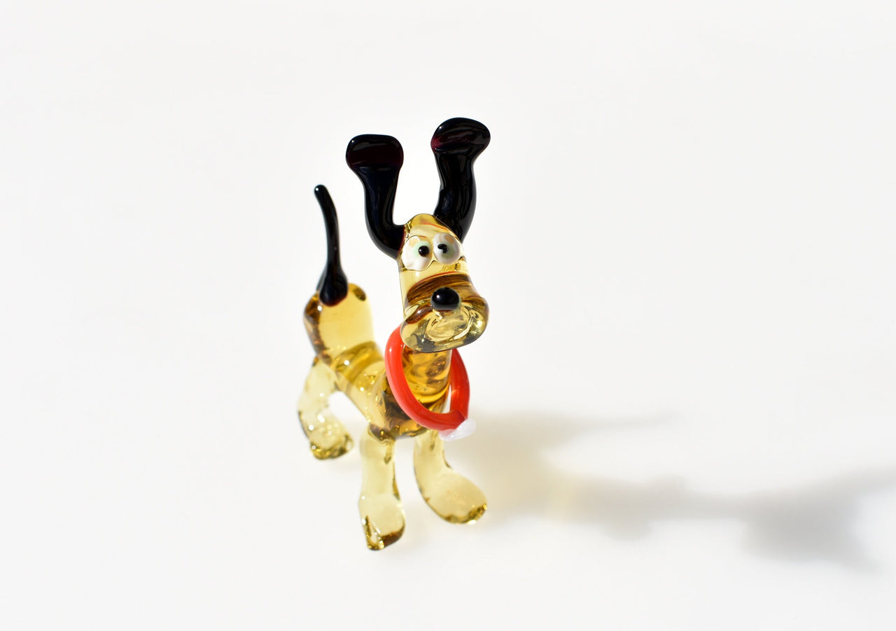 Handmade Glass Dog Figurine: Whimsical Art Sculpture, 4-inch