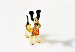 Handmade Glass Dog Figurine: Whimsical Art Sculpture, 4-inch