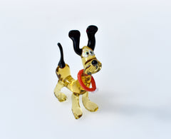 Handmade Glass Dog Figurine: Whimsical Art Sculpture, 4-inch