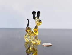 Handmade Glass Dog Figurine: Whimsical Art Sculpture, 4-inch