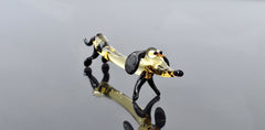 Handmade Glass Dachshund Figurine: Whimsical Collectible Statue