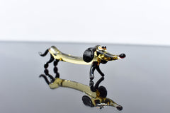Handmade Glass Dachshund Figurine: Whimsical Collectible Statue