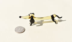 Handmade Glass Dachshund Figurine: Whimsical Collectible Statue