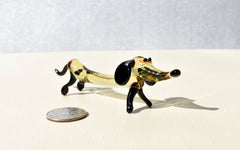 Handmade Glass Dachshund Figurine: Whimsical Collectible Statue