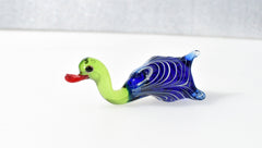 Handmade Glass Mallard Duck Figurine: Whimsical Art Glass Sculpture