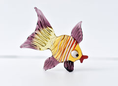 Handmade Glass Fish Figurine: Colorful Flame-Worked Sculpture
