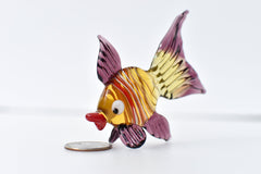 Handmade Glass Fish Figurine: Colorful Flame-Worked Sculpture