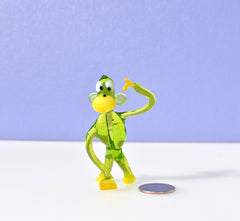Handmade Glass Monkey Figurine: Whimsical Green Sculpture