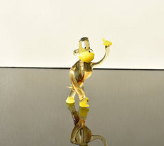 Handmade Transparent Glass Monkey Figurine: Whimsical Art Glass Sculpture