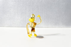 Handmade Transparent Glass Monkey Figurine: Whimsical Art Glass Sculpture