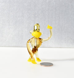 Handmade Transparent Glass Monkey Figurine: Whimsical Art Glass Sculpture