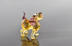 Handmade Glass Dog Figurine: Whimsical Art Sculpture