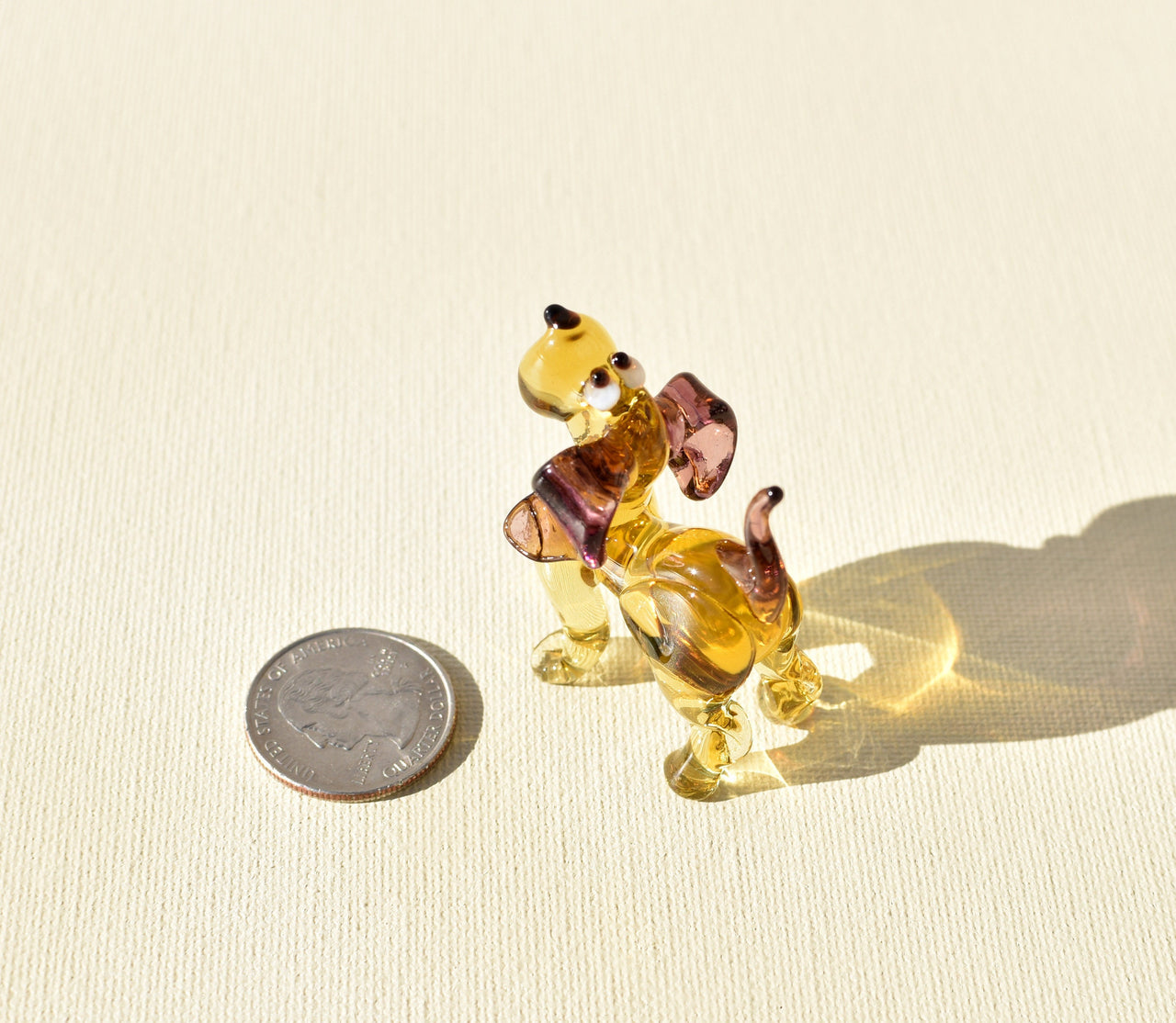 Handmade Glass Dog Figurine: Whimsical Art Sculpture